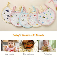 U Shaped Baby Bibs for Boys & Girls, Cotton, 5pcs 10pcs Patterns