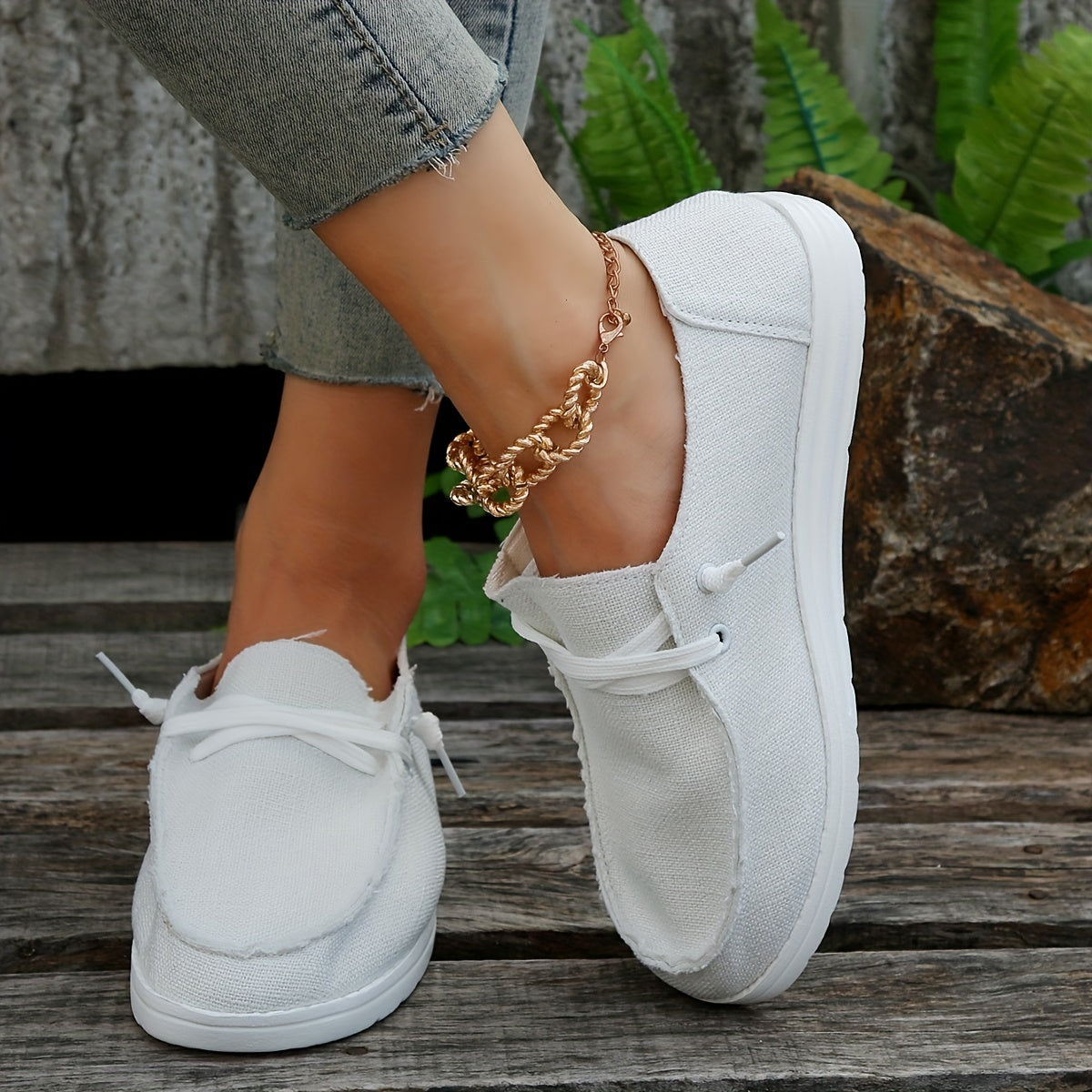 Women's Canvas Shoes Casual Lace Up Outdoor Sneakers Lightweight Low Top