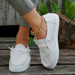 Women's Canvas Shoes Casual Lace Up Outdoor Sneakers Lightweight Low Top