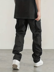 Men's Cargo Pants Regular Pocket Waist Drawstring Work Pants