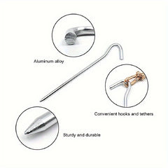 12pcs Aluminum Canopy Nails Tent Pegs Ground Nails Camping Accessories