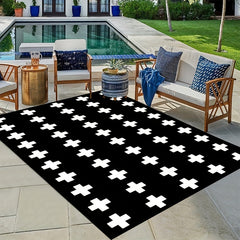 Waterproof Crystal Velvet Outdoor Rug Patio RV Camping Reversible