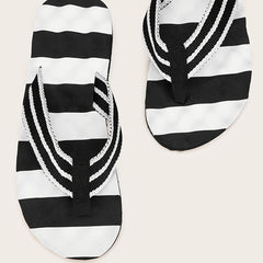 Men's Striped Flip Flops Arch Support Summer Comfortable Non Slip Thong Sandals