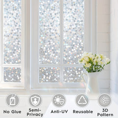 Dot Frosted Privacy PVC Window Film Semi Transparent Decorative Sticker