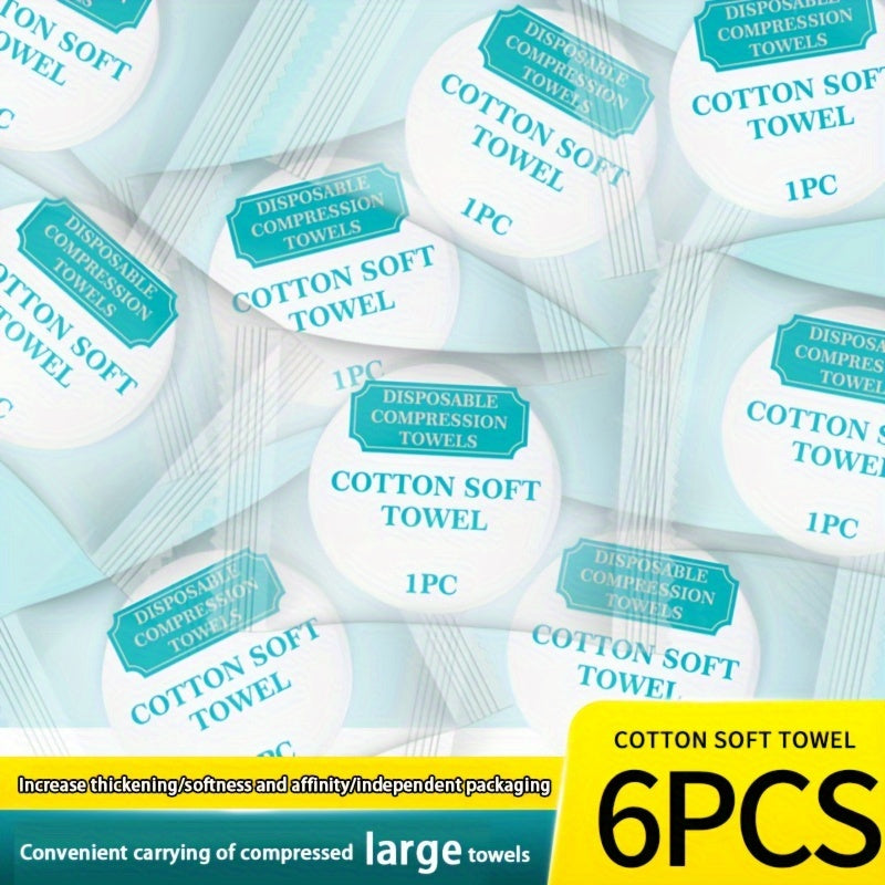 6pcs Compressed Towels Disposable Portable Towels for Camping