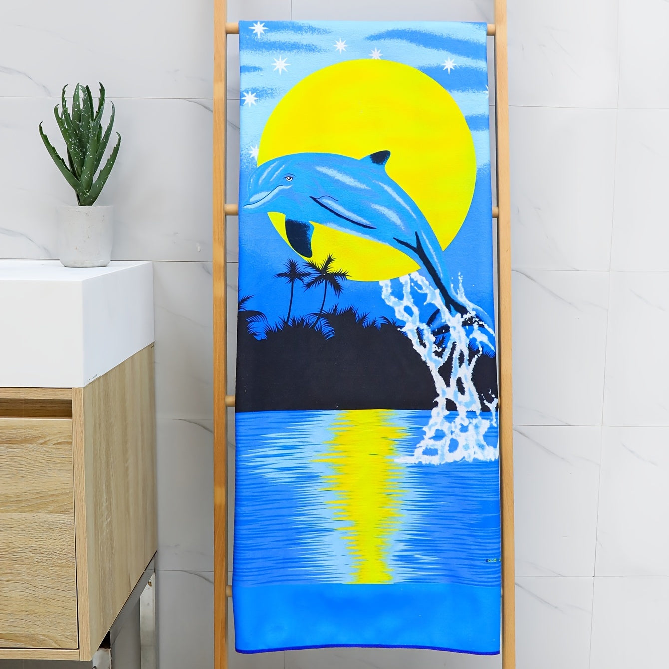 Microfiber Beach Towel Quick Dry Sand Proof Absorbent 27.5 x 55 Lightweight