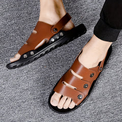 Men's Casual Open Toe Slip On Strap Sandals Outdoor Beach Shoes