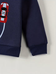 Sports Car Pattern Kid's Thermal Sweatshirt Long Sleeve Top