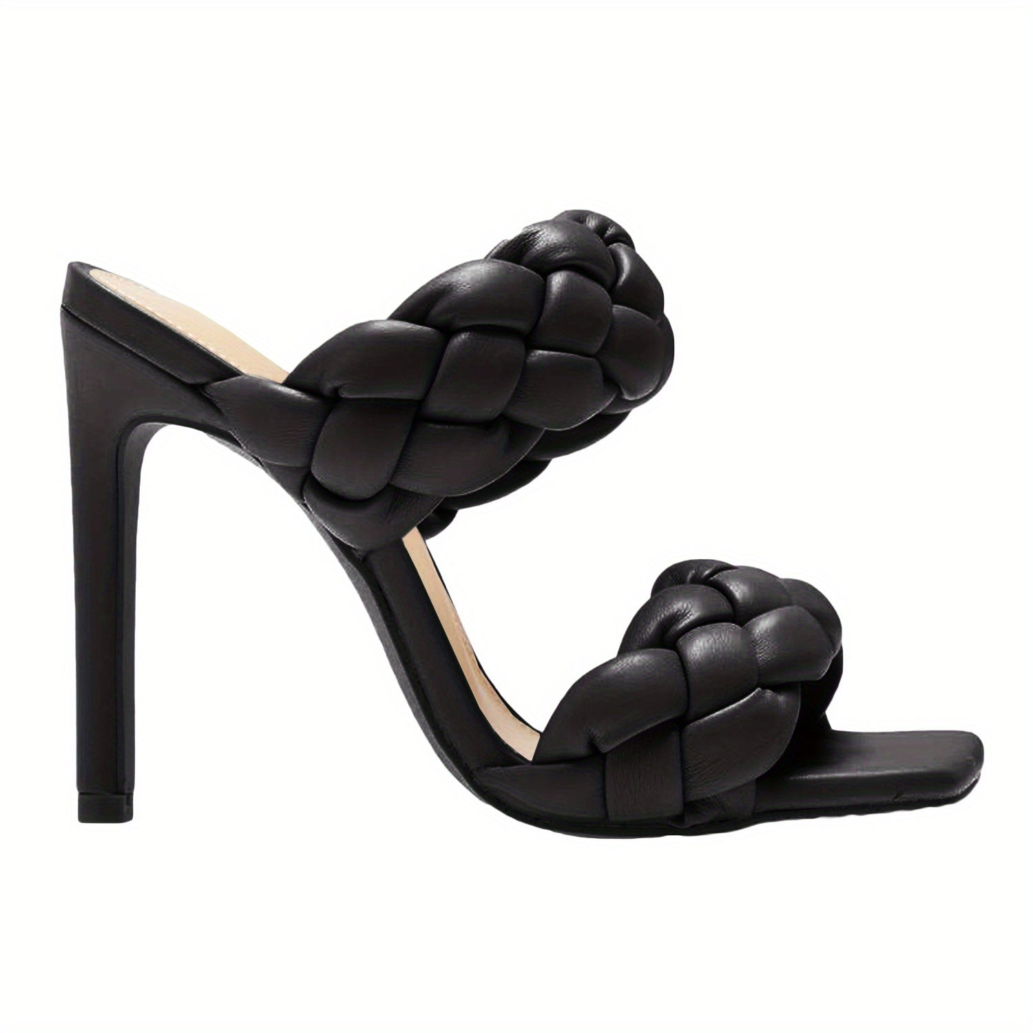 Square Toe High Heels Double Band Stiletto Sandals