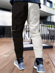 Reflective Strip Men's Work Pants Drawstring Cargo Pants