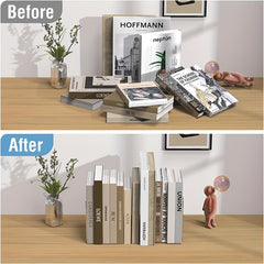 4pcs Acrylic Bookshelf Transparent Book Clip Organizer