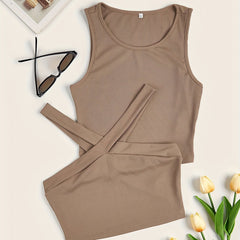 Ribbed Vest Top 2 Pack Sleeveless Summer Top