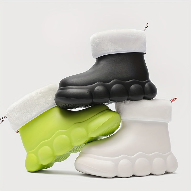 Women's Lightweight Rain Boots Winter Warm Short Tube Wear-resistant Shoes
