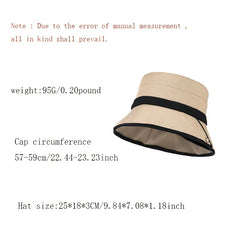 French Style Pearl Decor Edge Bucket Hat Sunscreen Beach Fisherman Cap
