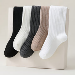 5 Pairs Mesh Stitching Over The Knee Socks Women's Stockings