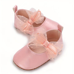 Bowknot Ballet Flat Shoes For Baby Girls Lightweight Non slip Walking Shoes