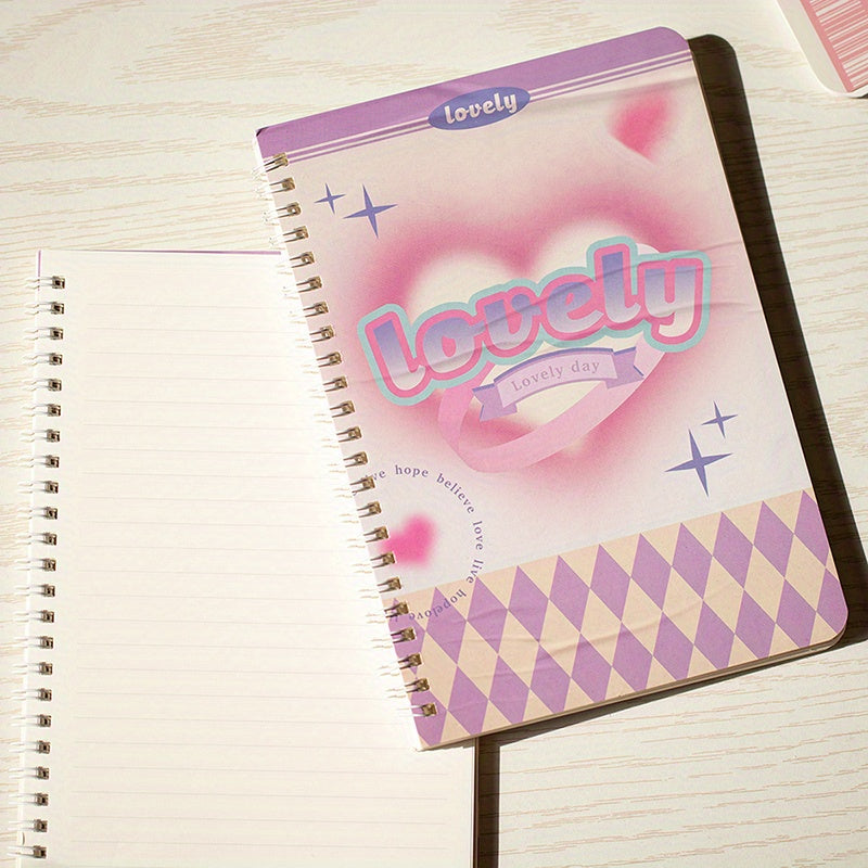 A5 Love Horizontal Line Pink Purple Notepad