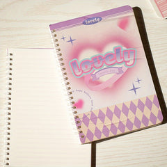 A5 Love Horizontal Line Pink Purple Notepad