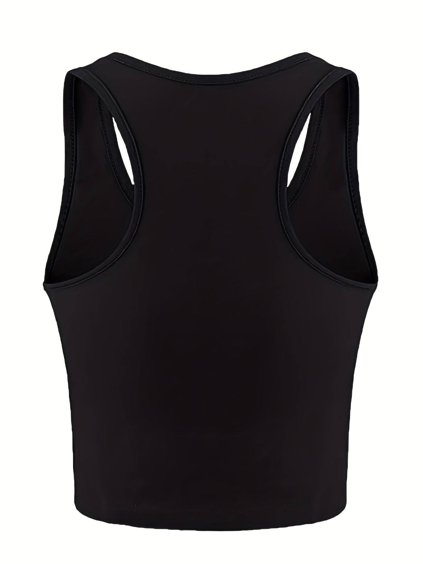 Solid Racerback Tank Top Sleeveless Crew Neck Casual Summer Top