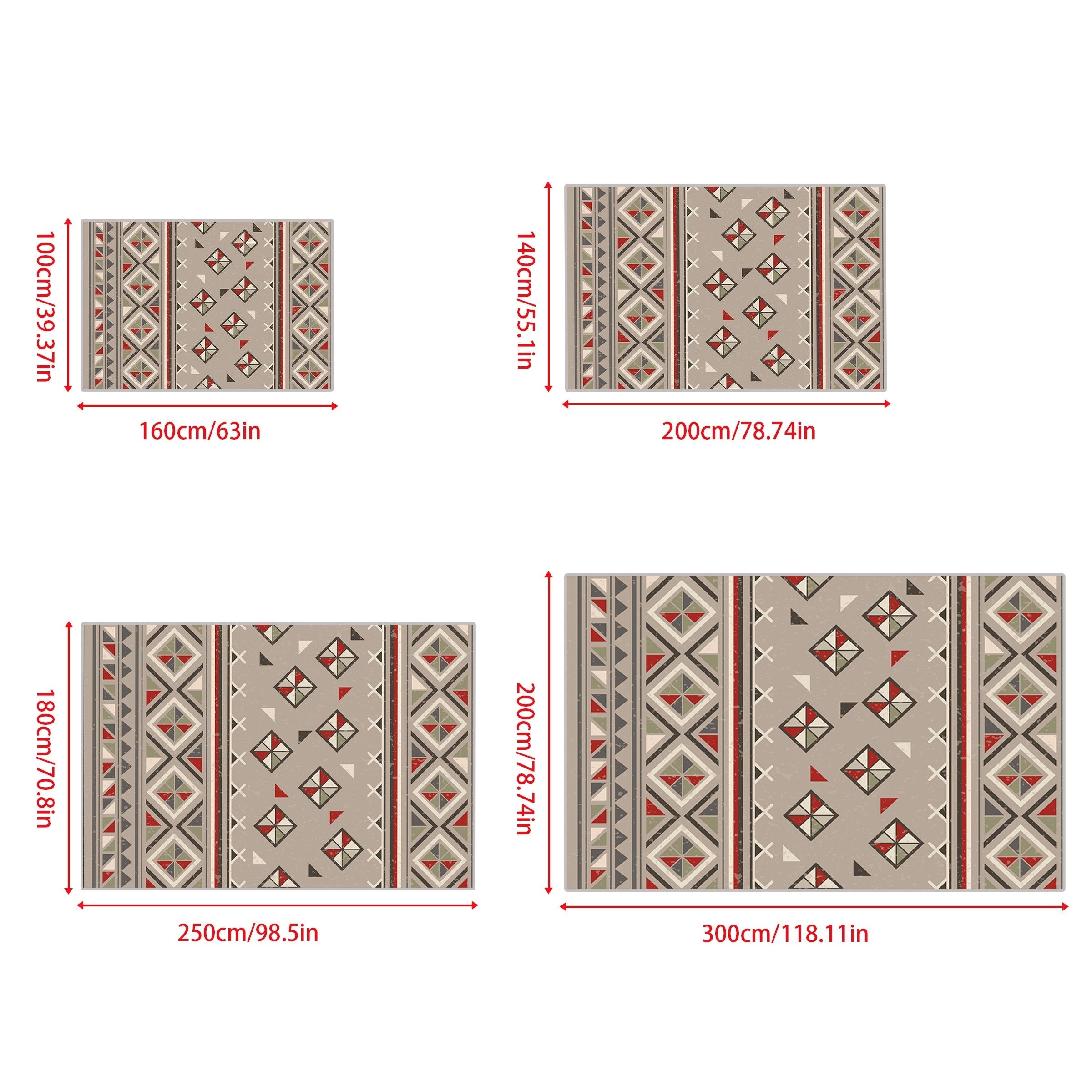 Modern Geometric Kitchen Rug Soft Faux Sheepskin Floor Mat