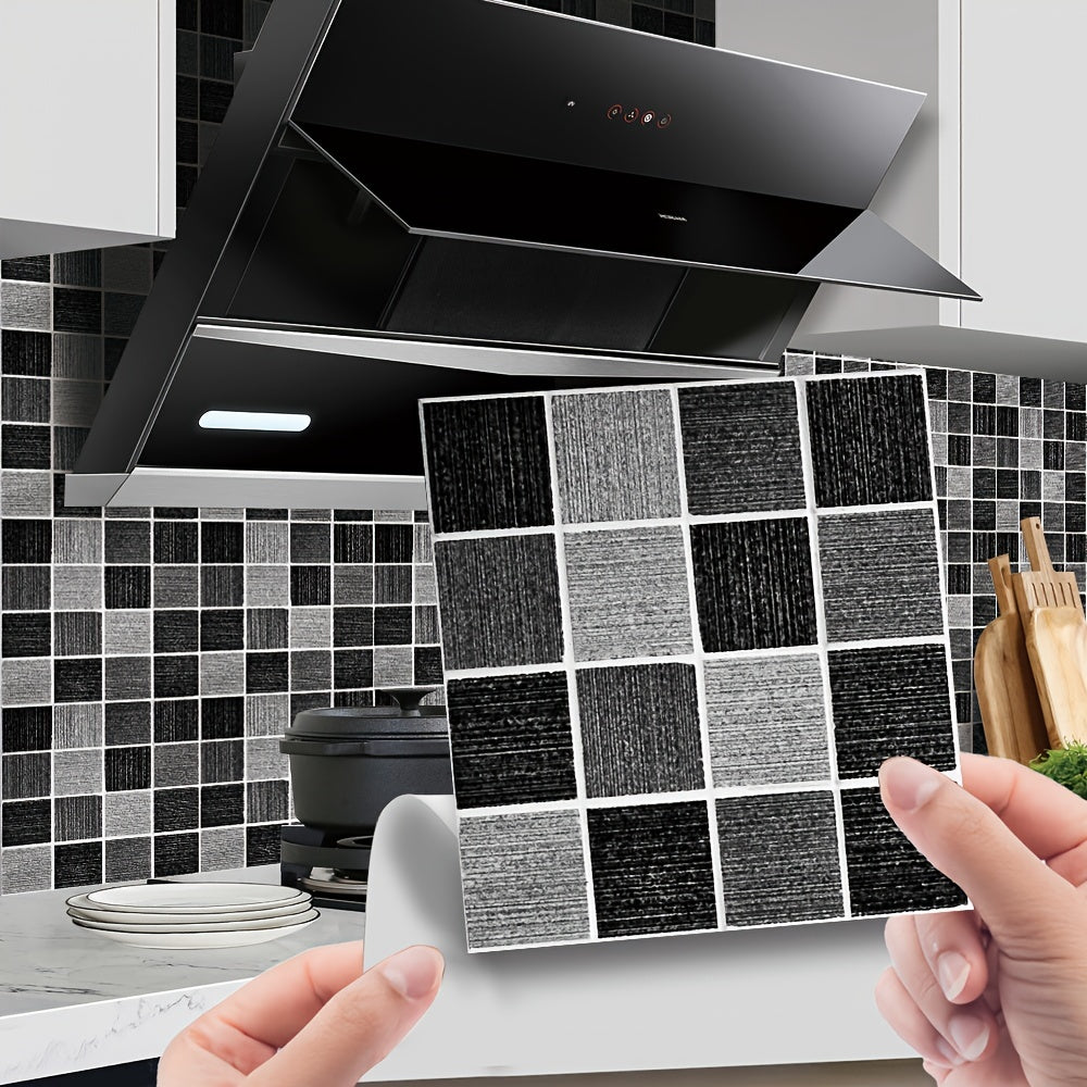 10 Pcs Mosaic Tile Sticker PVC Wallpaper Kitchen Bathroom Decoration