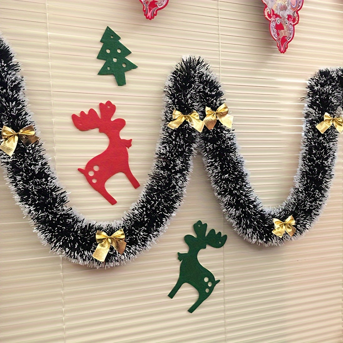 Christmas Rattan Dark Green And Edge Christmas Decoration Strips