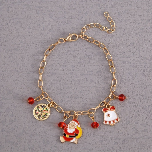 Halloween Christmas Bracelet Santa Claus Snowman Crystal Bracelet
