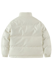 Men's Stand Collar PU Leather Jacket Coat
