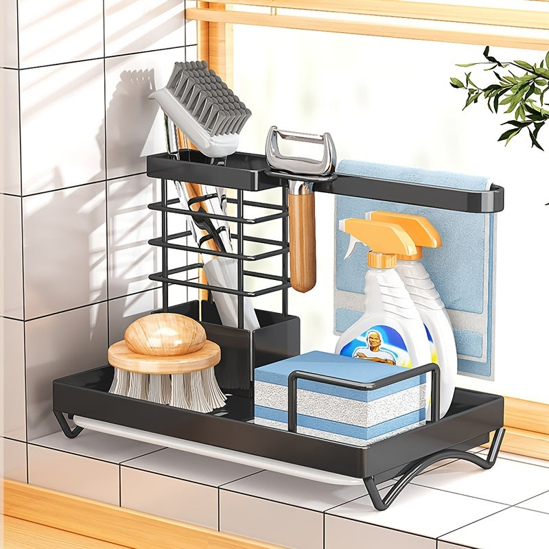 Kitchen Storage Rack Rag Rack Cleaning Tool Storage Rack Draining Basket