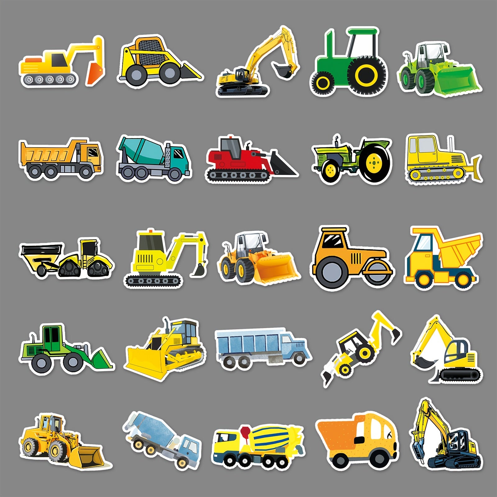 50pcs Truck Sticker Engineering Vehicle Stickers Waterproof Decorative Stickers