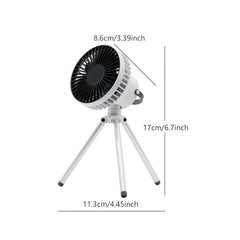 Portable USB Fan with Rechargeable Battery and LED Night Light
