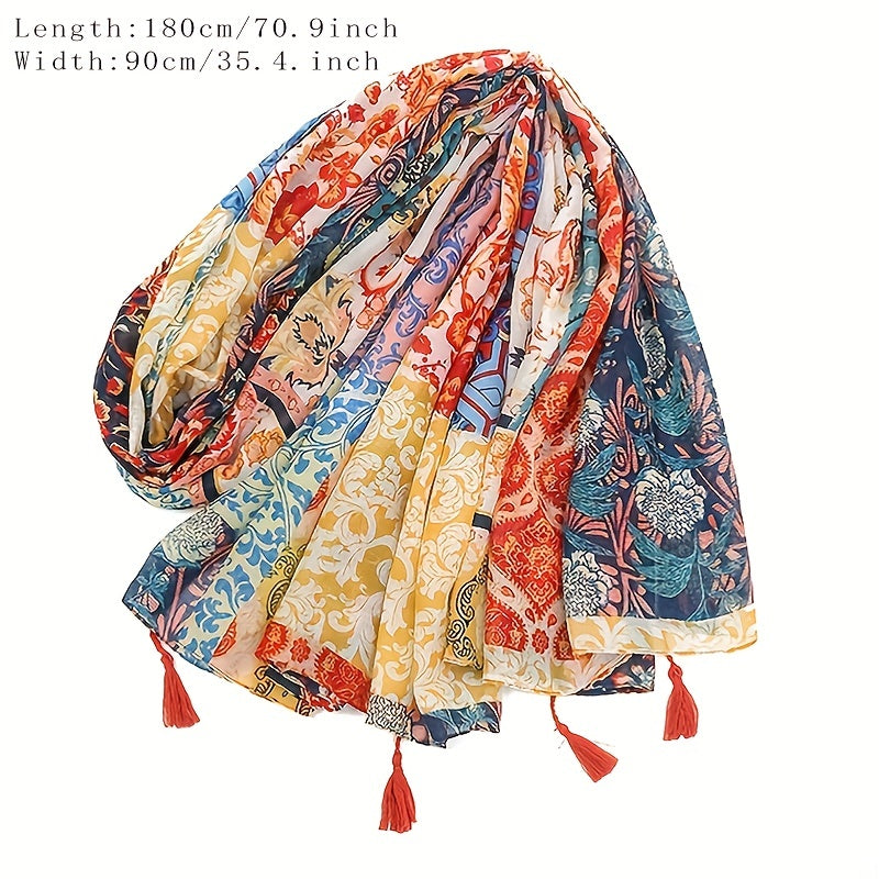 Men's Tassel Sun Protection Shawl Scarf