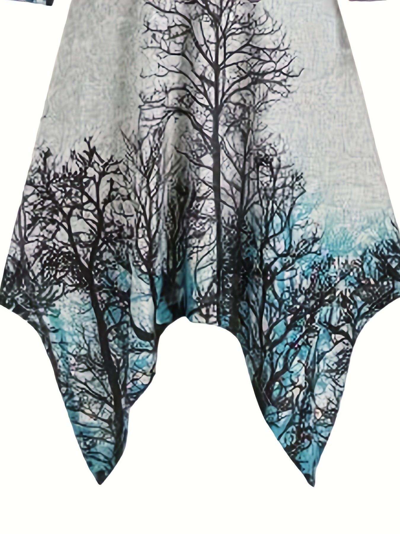 Gothic Graphic Print Hooded Dress Long Sleeve for Women