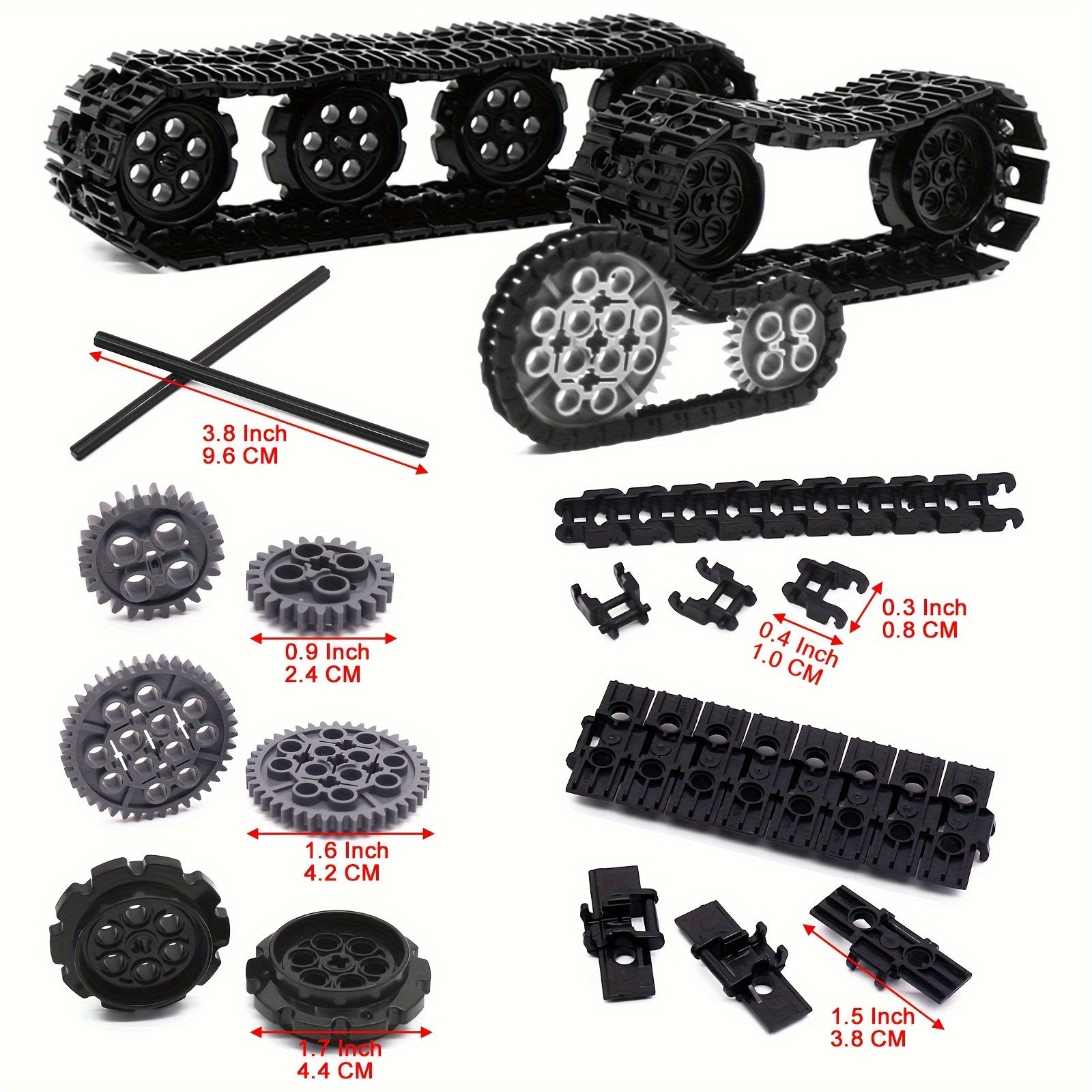 MARUMINE Tech Building Blocks Set w/ Car Tank Wheel Gear Tire Parts
