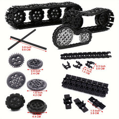 MARUMINE Tech Building Blocks Set w/ Car Tank Wheel Gear Tire Parts