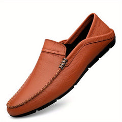 Men's Faux Leather Loafers No Tie Slip On Smart Casual Shoes