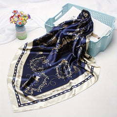 Floral Paisley Print Square Scarf Silk Neck Scarf Head Wrap Bandana