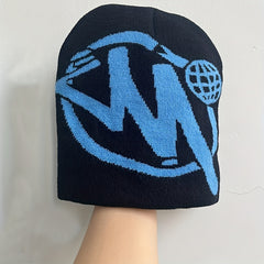 Y2K Jacquard Beanie Hip Hop Elastic Knit Hat Unisex