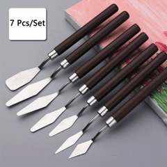 7pcs Stainless Steel Painting Spatula Set for Art Tools Cake Baking