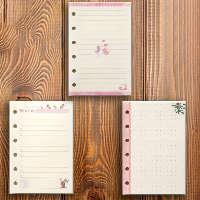 45pcs A7 Cartoon Notebook Refill Daily Planner 6 hole Loose leaf