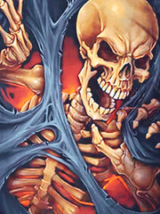 Men's 3D Skeleton Graphic T Shirt Breathable Stretchy Tee for Halloween Style