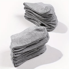 10 Pairs Grey Mid Tube Socks for Boys Girls