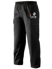 Skeleton Print Cargo Pants Men's Casual Straight Leg Drawstring Cargo Pants
