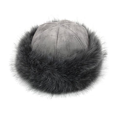 Mongolian Bag Style Suede Velvet Fox Hair Hat Fur Hat