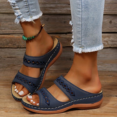 Women's Hollow Out Slip On Wedge Heeled Sandals