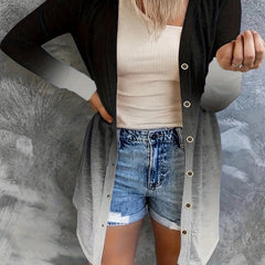 Floral Print Long Sleeve Cover Up