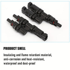 MC4 Solar Connectors T Branch Adapter Cable Plug Kit