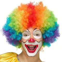 Colorful Clown Wig Curly Hair Costume Prank Props