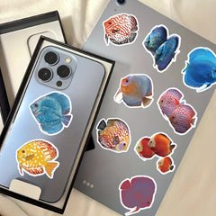50 Colorful Fish Stickers Girl Waterproof Vinyl Art Decorative Paper