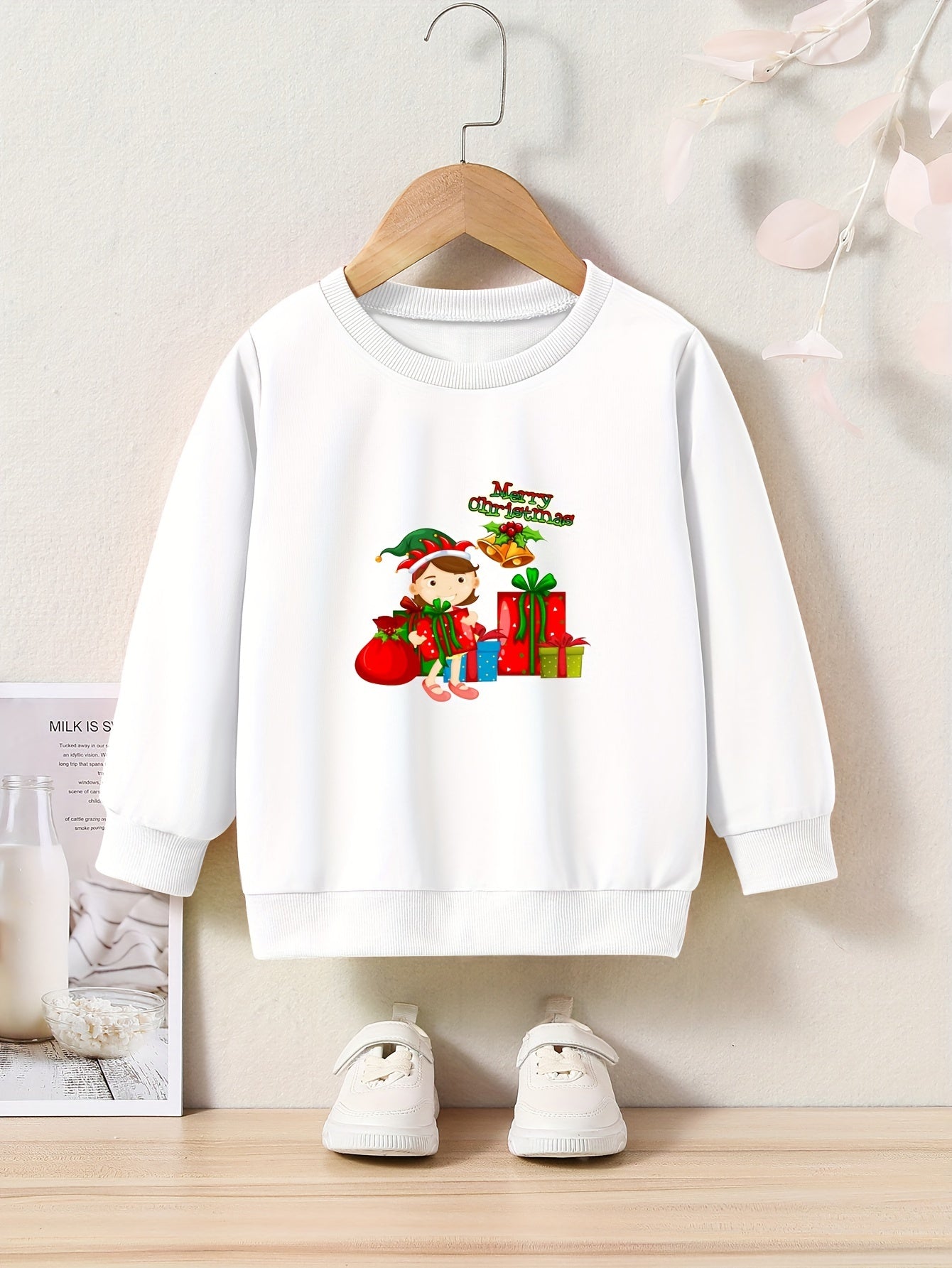 OERYUI Girl Christmas Sweatshirt Crew Neck Long Sleeve Kids